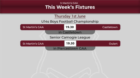 Fixtures of the Week of 29th May – 4th June 2023