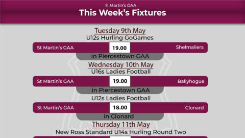 Fixtures for 8th May – 14th May 2023